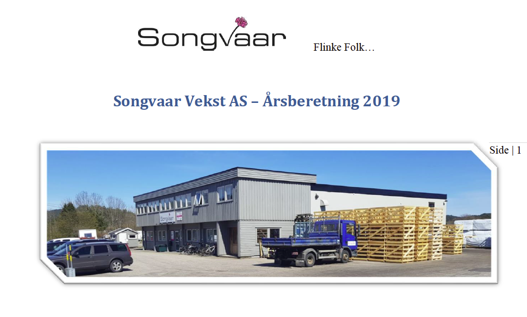 Songvaar Vekst AS – Årsberetning 2019